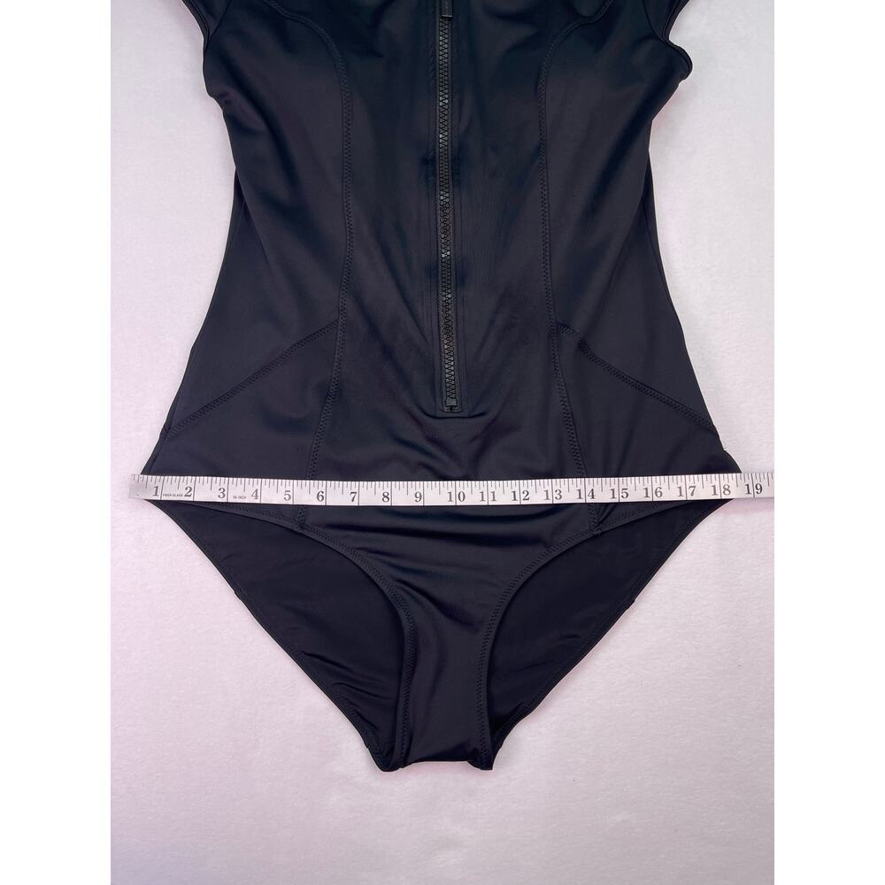 NWT Robyn Lawley Bond-Eye Scuba Style Zip Front One Piece Swimsuit Black US 14 - Picture 11 of 13